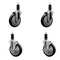 Service Caster 5'' Black Poly Wheel Swivel 1-1/4'' Expanding Stem Caster Set 2 Brakes, 4PK SCC-EX20S514-PPUB-BLK-2-TLB-2-114 - alternate 1